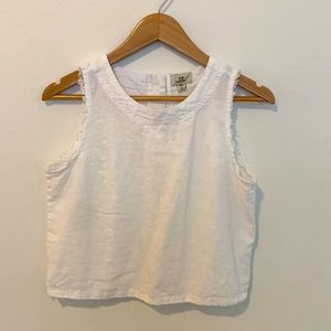 Thread + Supply cropped linen tank ~ so sweet ~ eyelash trim | size S